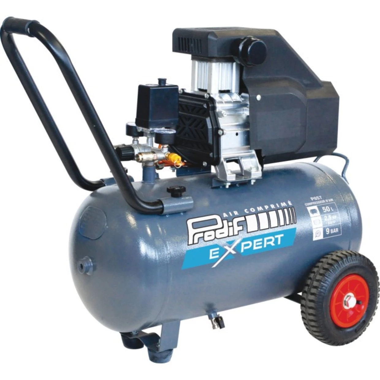 Compresseur à air 50 L 2,5 CV monophasé 15 m³/h Prodif